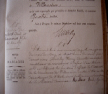 Acte de Mariage de Paul Philas Aubert et de Adle Mennerat le 21/03/1876  Villemoiron (10) - Recto 