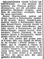 Article sur le sauvetage de l'Ernest Renan - Journal l'Ouest-Eclair du 01/08/1927
