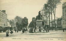 Choisy le Roi : L'Avenue de Paris et la statue de Rouget de Lisle