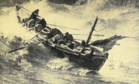 Le canot de sauvetage  Oaul Tourreil de l'Ile d'Yeu dans la tempte .