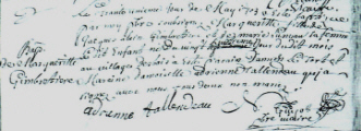 Acte de baptme de Marguerite Guimbretire le 31/05/1703  Monnires