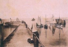 Ile D'Yeu : Peintre sur le brise-lame ( 1920 ?) 