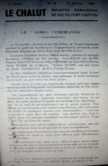 Le Chalut  - Bulletin paroissial de Notre Dame du Port du 10 fvrier 1946 - Article de l'Abb Ponthoreau