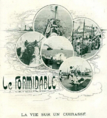 La vie sur un cuirass  dtail d'une illustration pour un reportage du Journal  "La Revue de Paris " vers 1899
