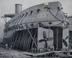 Le "Formidable " sur son chantier de construction  Lorient Photo parue dans l'Illustration du 08/05/1885