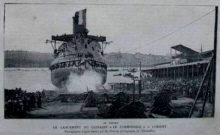 Le lancement du cuirass  "Formidable "  Lorient le 16 avril 1885 Photo parue dans l'Illustration du 08/05/1885