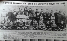 La classe de M. Marcel Ory  l'Ecole de Marcilly le Hayer en 1943