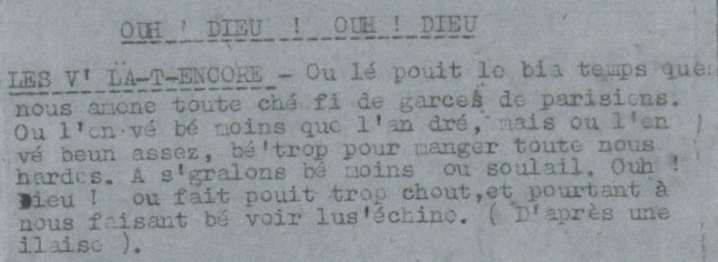 Extrait de Oya Nouvelles N�2 de Mai 1948