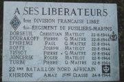 Plaque Commmorative - 1ere DFL - 1er RFM -   Monument aux Morts  - Le Pradet