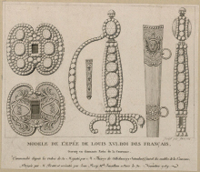 Modle de l'pe de diamants de Louis XVI dessine par le joaillier Bretet
