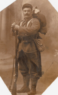 Pierre Octave Turb  - 2me Rgiment d'Infanterie Coloniale avec son fusil Lebel  baonnette -  fvrier 1915 (Photo Coll. JLB)